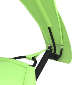 vidaXL Ξαπλώστρα Εξ.Χωρ. με Σκέπαστρο Πράσινη Ατσάλι + Ύφασμα Oxford