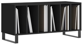 vidaXL Έπιπλο Δίσκων Μαύρο 100 x 38 x 48 εκ. από Επεξεργασμένο Ξύλο