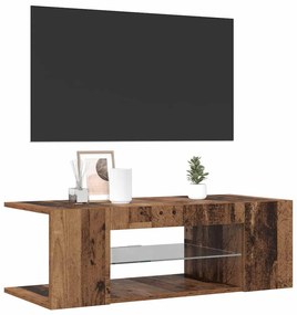 vidaXL Έπιπλο Τηλεόρασης LED Όψη Παλαιού Ξύλου 90x39x30 εκ. Επεξ. Ξύλο