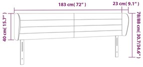 Κεφαλάρι με Πτερύγια Ανοιχτό Γκρι 183x23x78/88 εκ. Υφασμάτινο 3117298