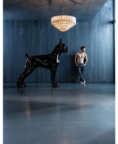 Διακοσμητικός Σκύλος Toto XL Μαύρος Ακρυλικό 190x76x180 εκ. - Μαύρο