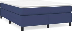 vidaXL Κρεβάτι Boxspring με Στρώμα Μπλε 140x200 εκ. Υφασμάτινο