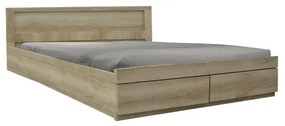 Semi-double bed Nalos with drawer castillo-oak 140x200cm 145x205x80 εκ.