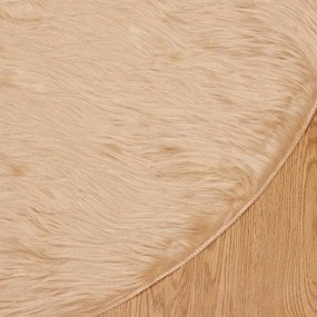 vidaXL Χαλί από τεχνητό πρόβειο δέρμα TAFALLA Μπεζ Ø 120 cm