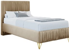 162697169 Επενδυμένο κρεβάτι Mars mini-Ekrou-80 x 200 Μέταλλο,Μοριοσανίδα,MDF , 1 Τεμάχιο