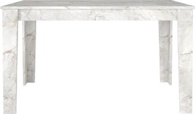 Τραπέζι Darlen Megapap χρώμα λευκό εφέ μαρμάρου 125x72x74εκ.