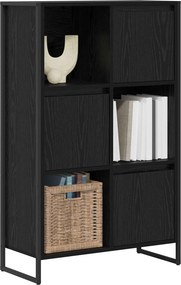 vidaXL Βιβλιοθήκη Μαύρη Οξυά 68 x 30 x 108.5 εκ. Επεξεργασμένο ξύλο