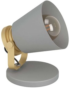Φωτιστικό Επιτραπέζιο Twicken 43841 15,5x15x19,5cm 1xΕ27 28W Grey-Gold Eglo Steel