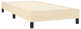 Κρεβάτι Boxspring με Στρώμα &amp; LED Κρεμ 100x200 εκ. Υφασμάτινο - Κρεμ