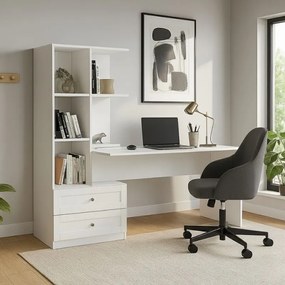 Γραφείο εργασίας Mantra Megapap χρώμα λευκό 150x60x152εκ.