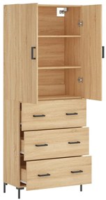 vidaXL Ντουλάπι Sonoma δρυς 69,5 x 34 x 180 εκ. από Επεξεργασμένο Ξύλο