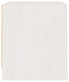 Κομοδίνα 2 τεμ. Λευκά 40 x 30,5 x 35,5 εκ από Μασίφ Ξύλο Πεύκου - Λευκό