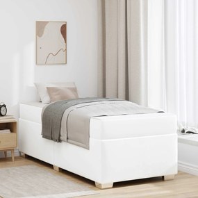 vidaXL Σκελετός Κρεβατιού με στρώμα Λευκό 100 x 200 cm ύφασμα