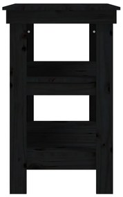 vidaXL Πάγκος Εργασίας Μαύρος 78,5x50x80 εκ. από Μασίφ Ξύλο Πεύκου