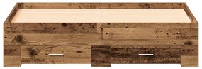 vidaXL Κρεβάτι με Συρτάρια Παλαιό ξύλο 140 x 190 cm Επεξεργασμένο ξύλο