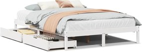 vidaXL Σκελετός Κρεβ. Χωρίς Στρώμα Λευκό 140x200 εκ Μασίφ Πεύκο