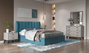 Κρεβάτι Υπέρδιπλο Ντυμένο Ν82 Για Στρώμα 160x200cm Με Επιλογή Υφάσματος