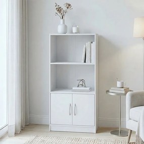Βιβλιοθήκη Tekaro pakoworld λευκή 60x30x120εκ