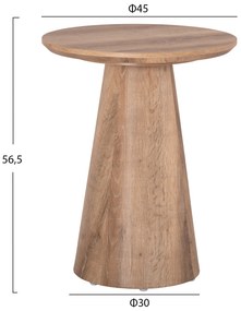 ΣΕΤ 2ΤΜΧ ΤΡΑΠΕΖΙΑ ΣΑΛΟΝΙΟΥ KARAN HM21085 MDF ΦΥΣΙΚΟ ΞΥΛΟΥ Φ80εκ &amp; Φ45εκ