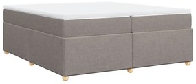 Κρεβάτι Boxspring με Στρώμα Taupe 200x200 εκ. Υφασμάτινο - Μπεζ-Γκρι