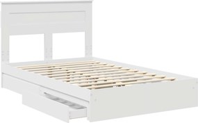 vidaXL Κρεβάτι Αποθήκης Λευκό 120 x 190 cm Επεξεργασμένο ξύλο