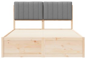 vidaXL Σκελετός Κρεβατιού με Επενδεδυμένο Κεφαλάρι Ανοιχτό γκρι