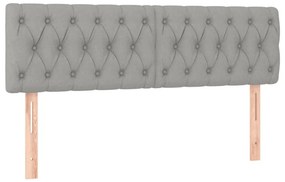 vidaXL Κρεβάτι Boxspring με Στρώμα &amp; LED Αν.Γκρι 160x200 εκ Υφασμάτινο