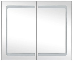 Ντουλάπι Μπάνιου με Καθρέφτη και Φωτισμό LED 80 x 12,2 x 68 εκ. - Ανθρακί