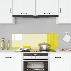 vidaXL Πίσω Τοίχος Κουζίνας Κίτρινος 120x40x0,6 εκ Γυαλί Ανοξείδωτο