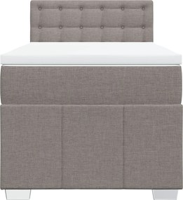 vidaXL Κρεβάτι Boxspring με Στρώμα Taupe 100 x 200 εκ. Υφασμάτινο