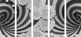 Αφηρημένη σπείρα εικόνας 5 μερών σε ασπρόμαυρο - 100x50