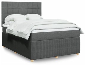 ΚΡΕΒΑΤΙ BOXSPRING ΜΕ ΣΤΡΩΜΑ ΣΚΟΥΡΟ ΓΚΡΙ 140X190 ΕΚ. ΥΦΑΣΜΑΤΙΝΟ 3294352