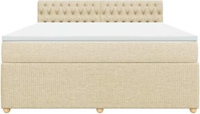 vidaXL Κρεβάτι Boxspring με Στρώμα Κρεμ 180x200 εκ. Υφασμάτινο
