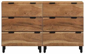 vidaXL Πλαϊνό Γραφείο 2 pcs Καφέ 60 x 33 x 75 cm Μασίφ ξύλο ακακίας