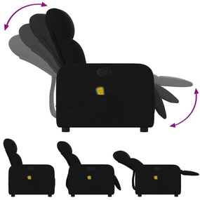 vidaXL Πολυθρόνα Μασάζ Ανακλινόμενη Μαύρη Υφασμάτινη