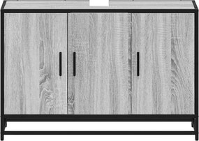 vidaXL Ντουλάπι νιπτήρα μπάνιου γκρι Sonoma 90x33x60 cm