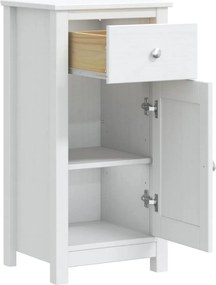 vidaXL Ντουλάπι Μπάνιου BERG Λευκό 40 x 34 x 80 εκ. Μασίφ Ξύλο Πεύκου