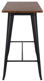 RELIX Wood Dark Oak Τραπέζι Bar-Pro, Μέταλλο Βαφή Μαύρο 120x60x102cm