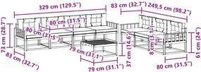vidaXL Σειρά Καναπέ Εξωτερικού με μαξιλάρι 7 pcs Λευκό και Μπεζ