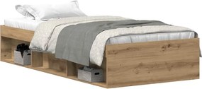 vidaXL Πλαίσιο κρεβατιού χωρίς στρώμα 75x190 εκ. Επεξεργασμένο Ξύλο
