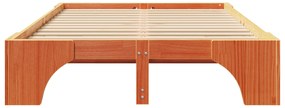 vidaXL Καφέ Κρεβάτι 120x200 cm από Μασίφ Ξύλο Πεύκου