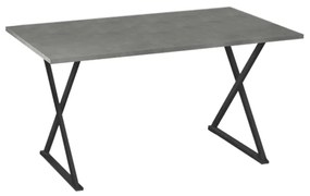 Τραπέζι κουζίνας/σαλονιού Bette Megapap μεταλλικό - μελαμίνης χρώμα μαύρο - ανθρακί 140x80x76εκ.
