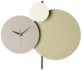 WALL CLOCK  METAL IN GREY, LIGHT GREEN AND WHITE 46,5x41,5Hcm.