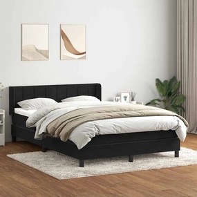 VidaXL Κρεβάτι Boxspring με Στρώμα Μαύρο 160x210 εκ. Βελούδινο