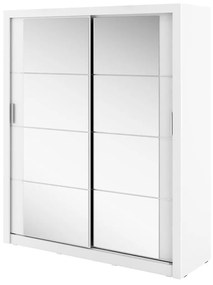 Ντουλάπα Fresno 102, Άσπρο, 215x180x60cm, Πόρτες ντουλάπας: Ολίσθηση