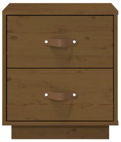 vidaXL Κομοδίνα 2 τεμ. Καφέ Μελί 40x34x45 εκ. από Μασίφ Ξύλο Πεύκου