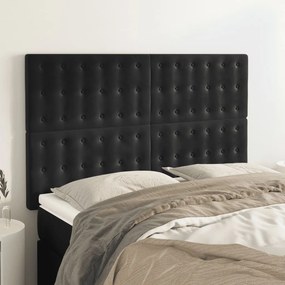vidaXL Κεφαλάρι Μαύρο Βελούδινο 144x5x118/128 εκ.