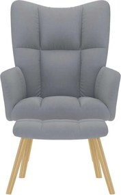 vidaXL Πολυθρόνα Relax Ανοιχτό Γκρι Υφασμάτινη με Υποπόδιο