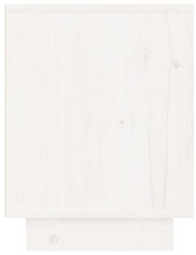 vidaXL Κομοδίνο Λευκό 40 x 30 x 40 εκ. από Μασίφ Ξύλο Πεύκου