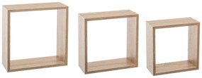 Ράφια Τοίχου (Σετ 3τμχ) F-V Cube Natural 138957C
